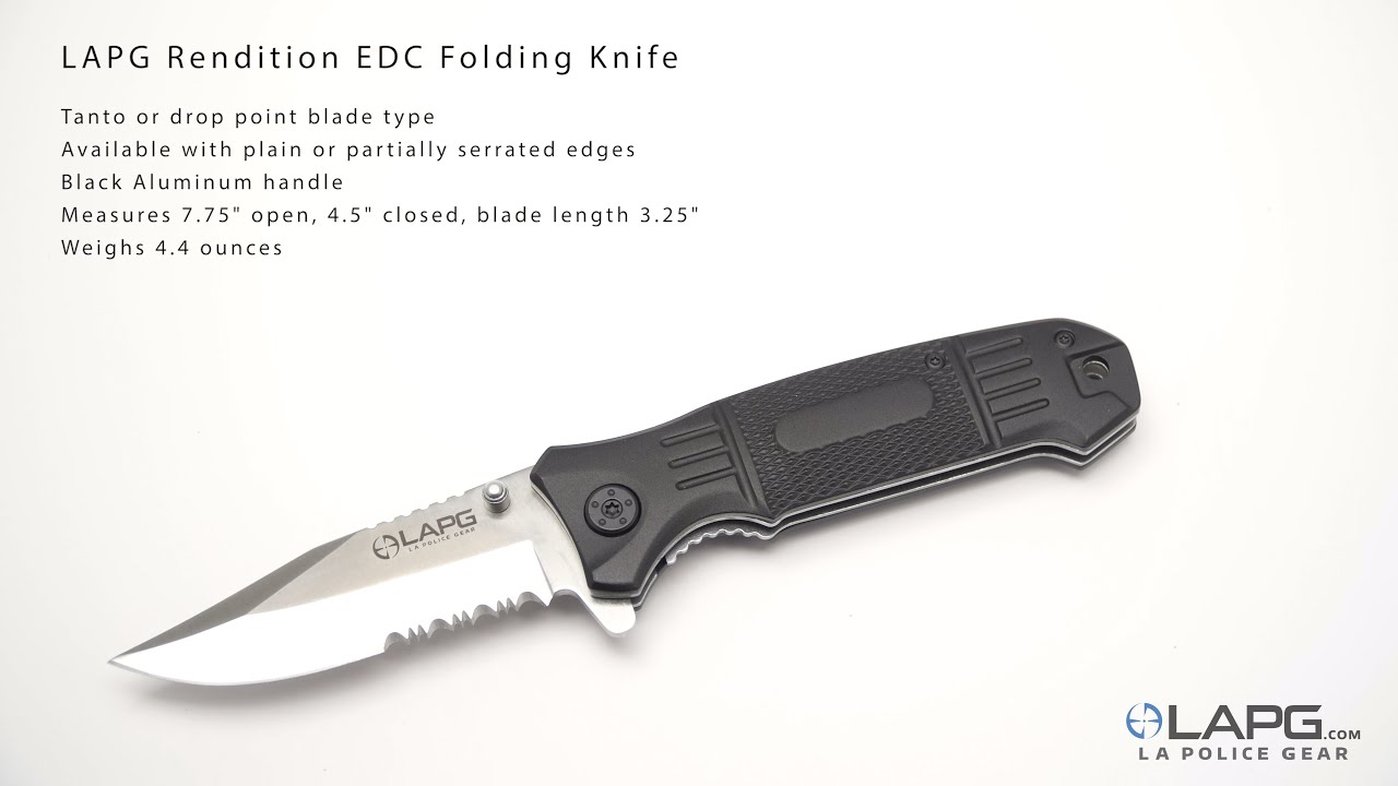 LA Police Gear - Rendition EDC Folding Knife (Drop Point Additions)