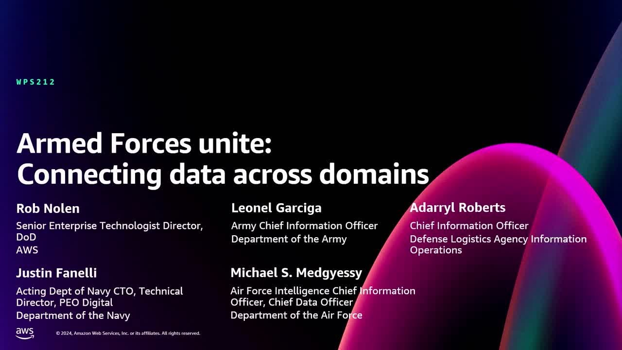 AWS re:Invent 2024 - Armed Forces unite: Connecting data across domains (WPS212)