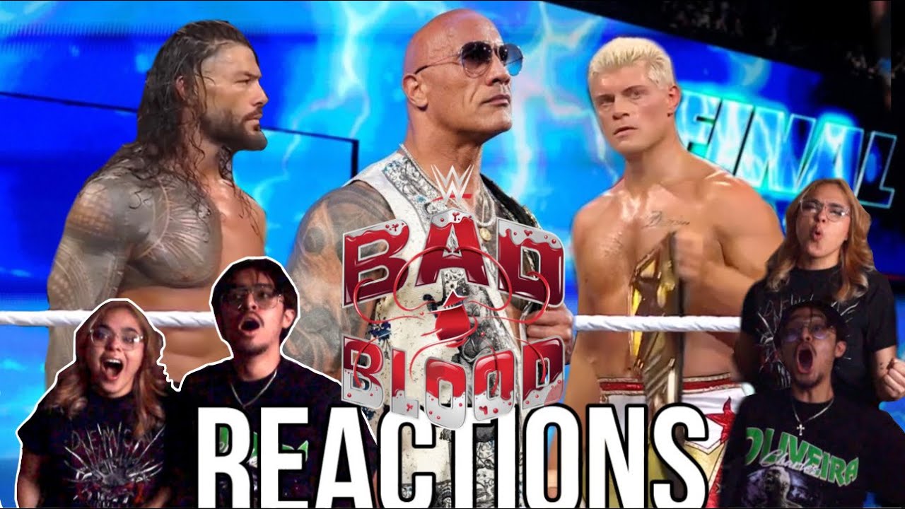 WWE Bad Blood 2024 REACTIONS | The Rock & Jimmy Uso Return, BEST HIAC MATCH EVER??!