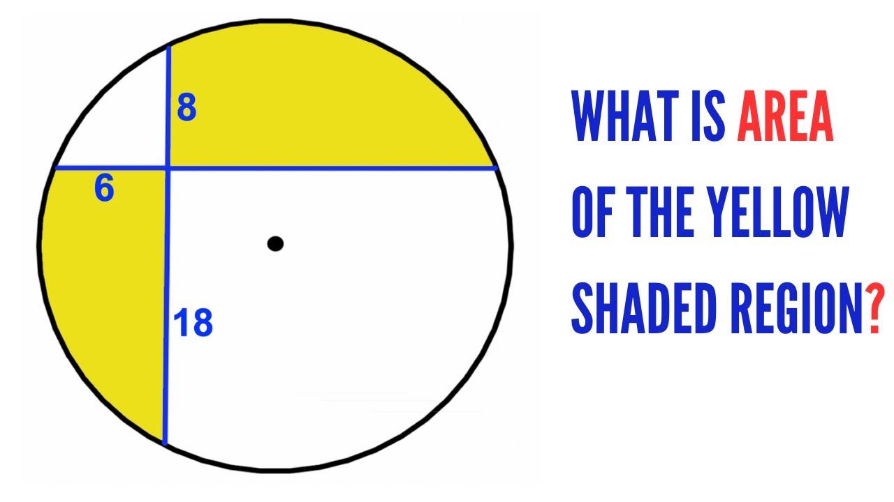 Can you find area of the Yellow shaded region? | (Intersecting Chords) | #math #maths | #geometry