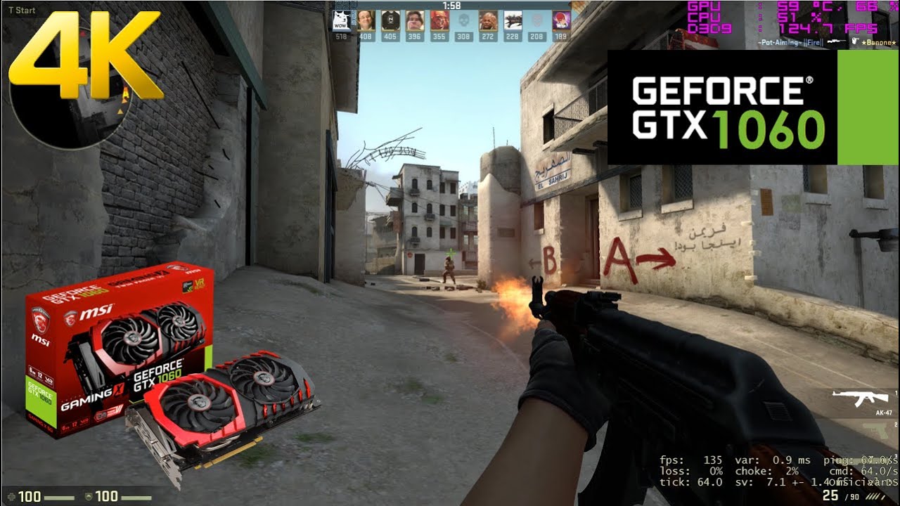 GTX 1060 | Counter Strike GO [FX 6350 OC] 4K Gameplay