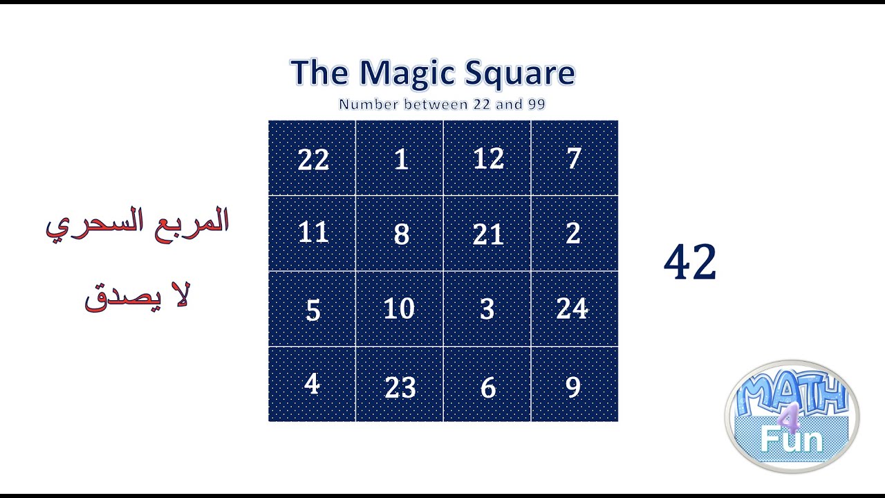 تعلم لعبة المربع السحري باقل من خمس دقائق