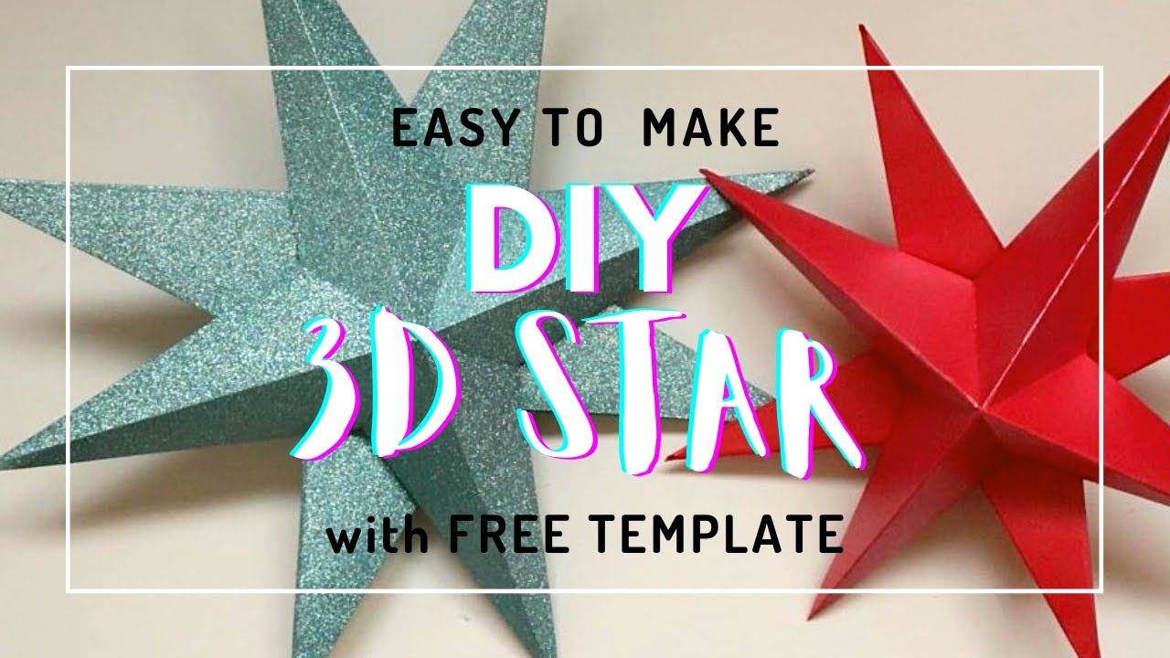 HOW TO MAKE SIMPLE 3D PAPER STAR | DIY 3D STAR | PARTY DECOR | 3D STAR