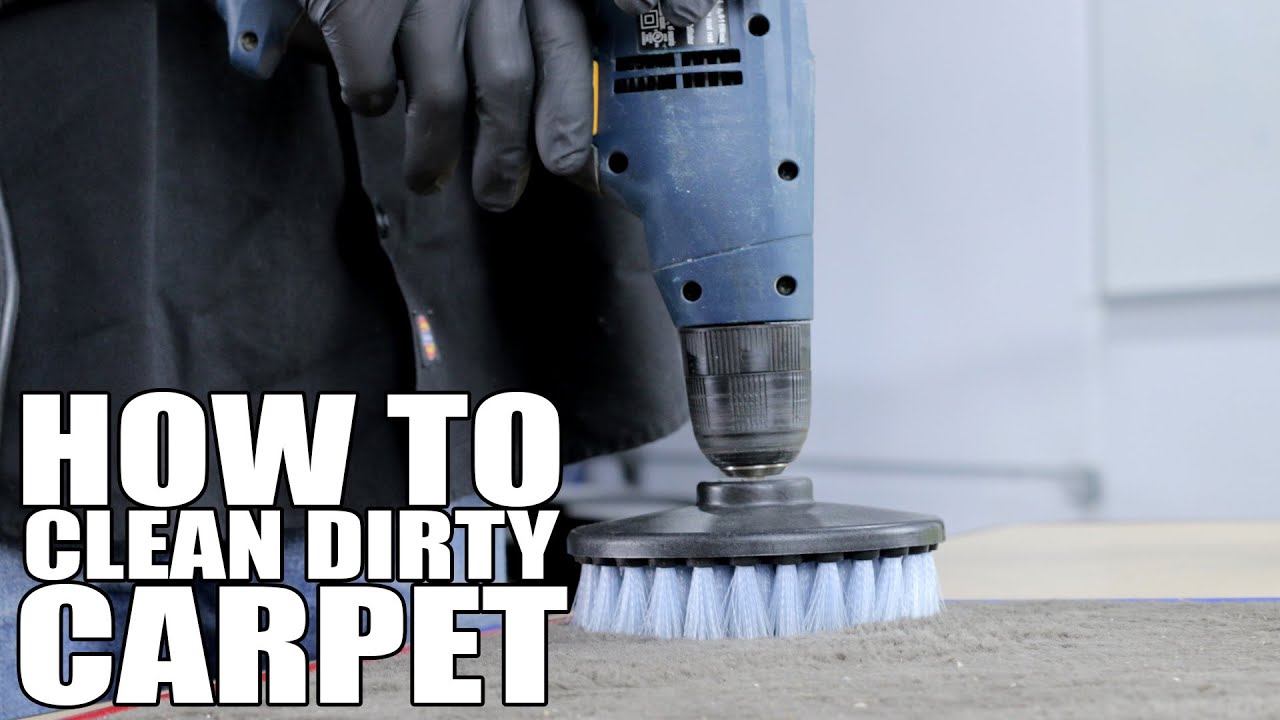 How To Clean Dirty Carpet - Chemical Guys Gray Carpet Brush For Drill