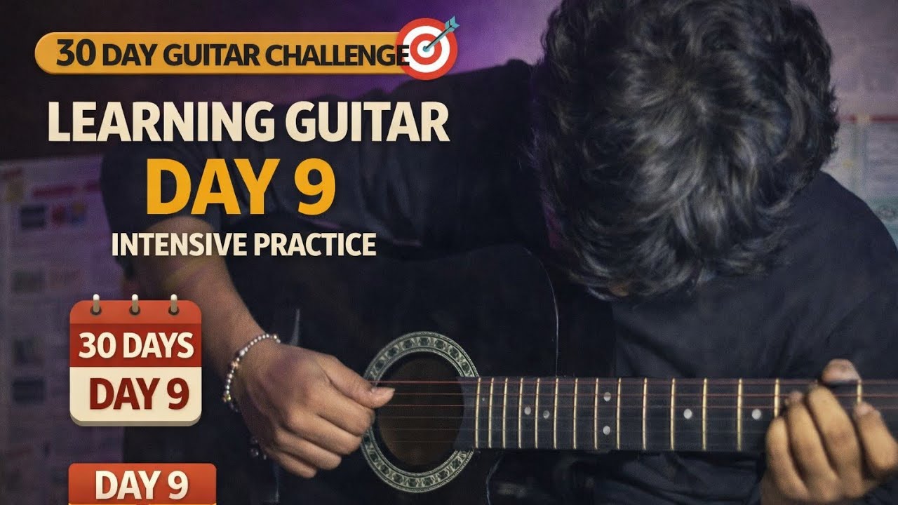 Day 9|30 Days Beginner challenge |How to Teach Yourself Guitar in 2026 | how to play guitar Beginner