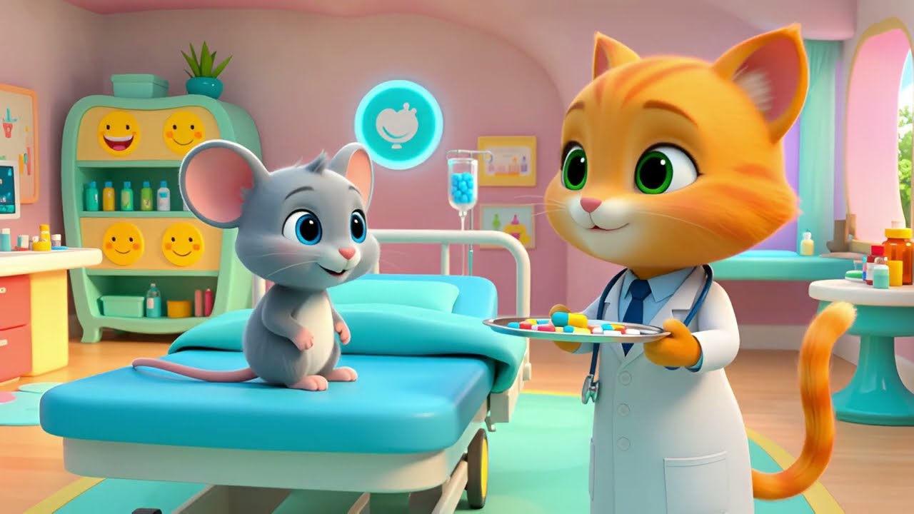 🐭😍 Chuhe ko Bukhar hai | चूहे को बुखार है | Nursery Rhyme for kids | Funny cat & mouse Rhyme for kid