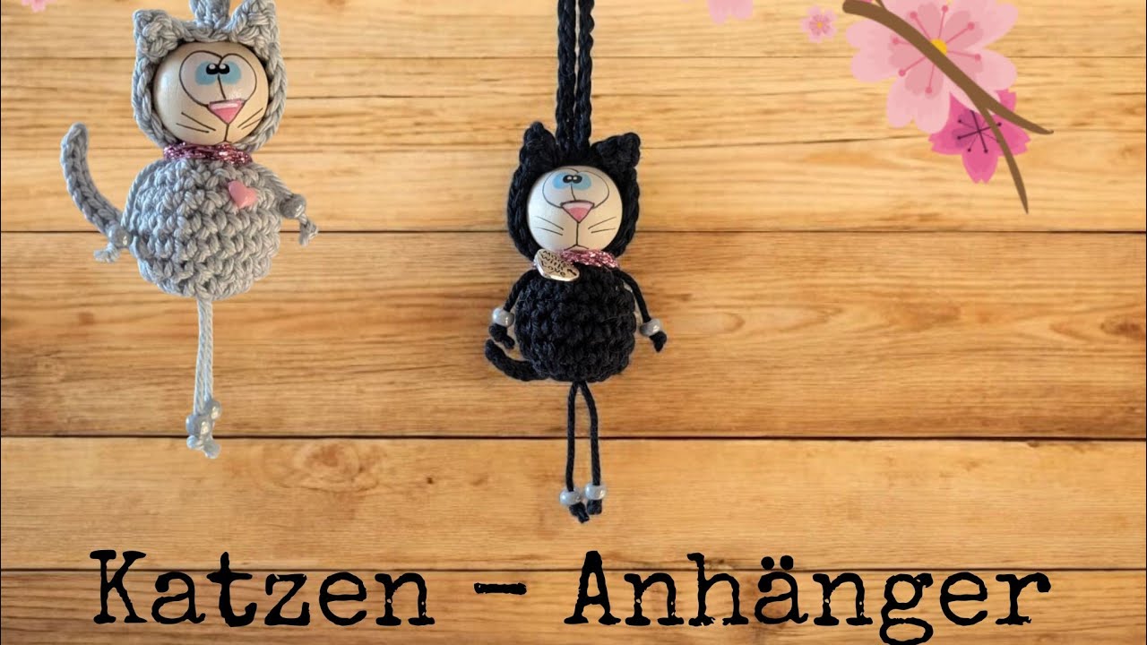 Katzen Anhänger häkeln 🧶🐈‍⬛schnell und einfach,super für Wollreste