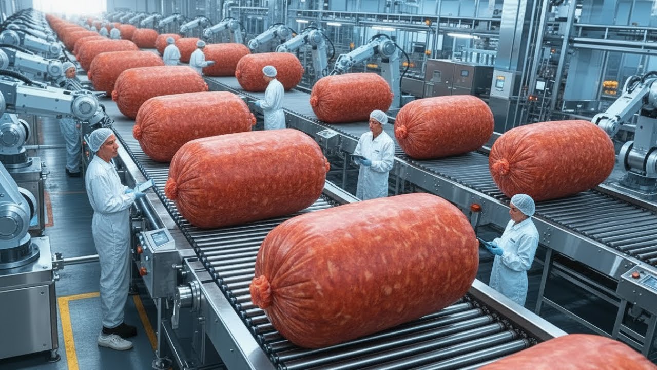 Inside a Modern Sausage Factory | From Raw Meat to Packaged Sausages (Full Process)