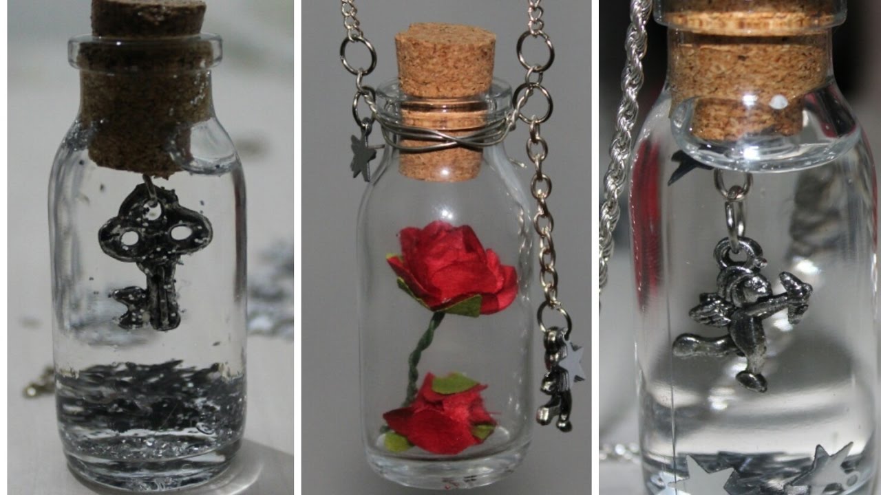the beauty and the beast bottle necklace/ güzel ve çirkin kolyesi / DIY kendin yap