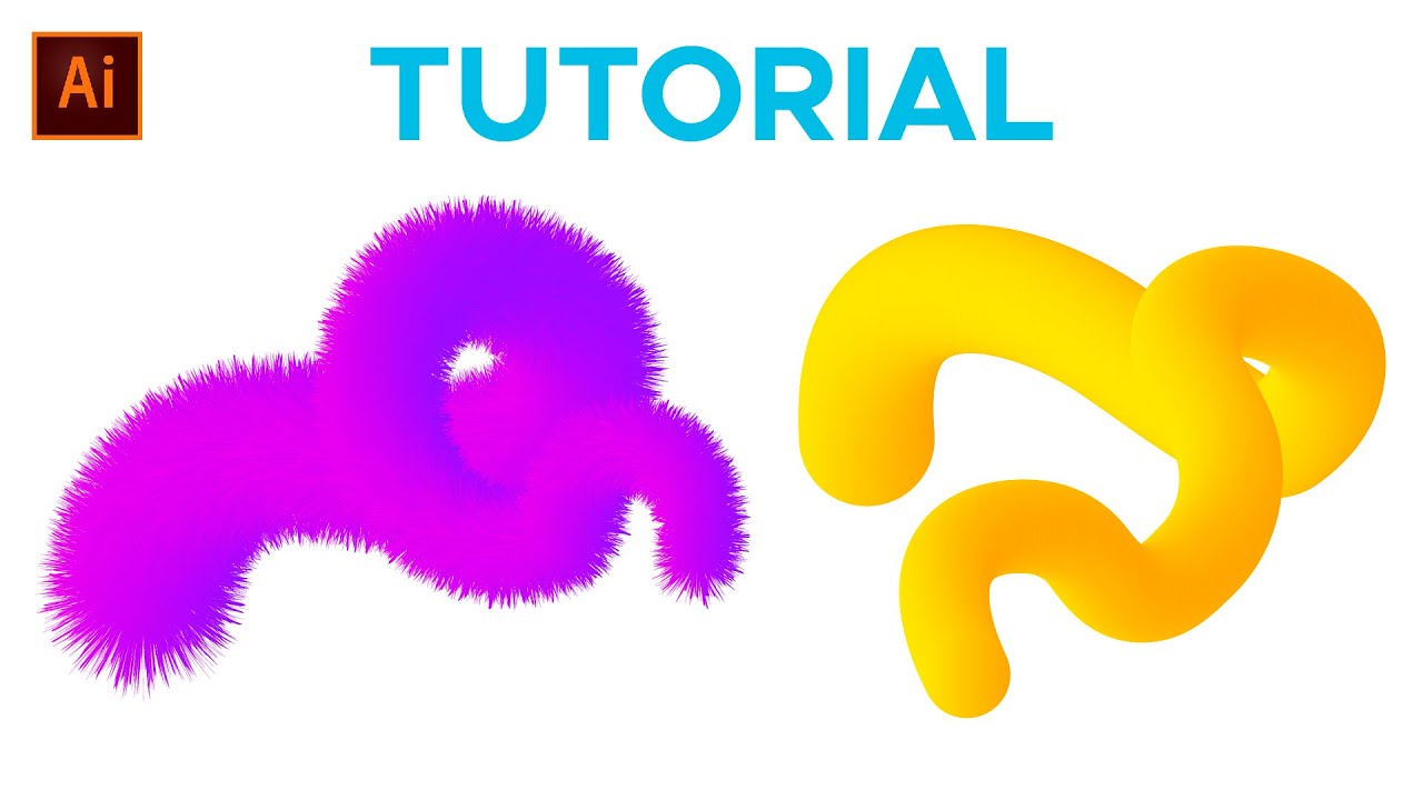 Como hacer efecto pelo y forma 3d en illustrator | Tutorial