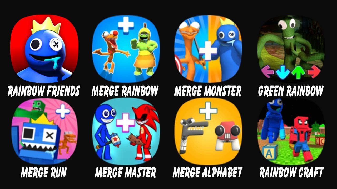 Rainbow Friends, Merge Rainbow Friends Monster, Merge Monster Rainbow Friends, Green Rainbow....