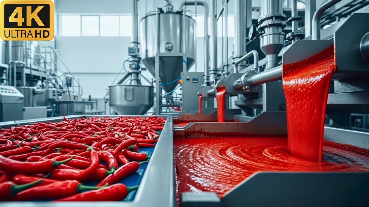 How Hot Chili Sauce Is Made – Inside a High-Tech Chili Factory