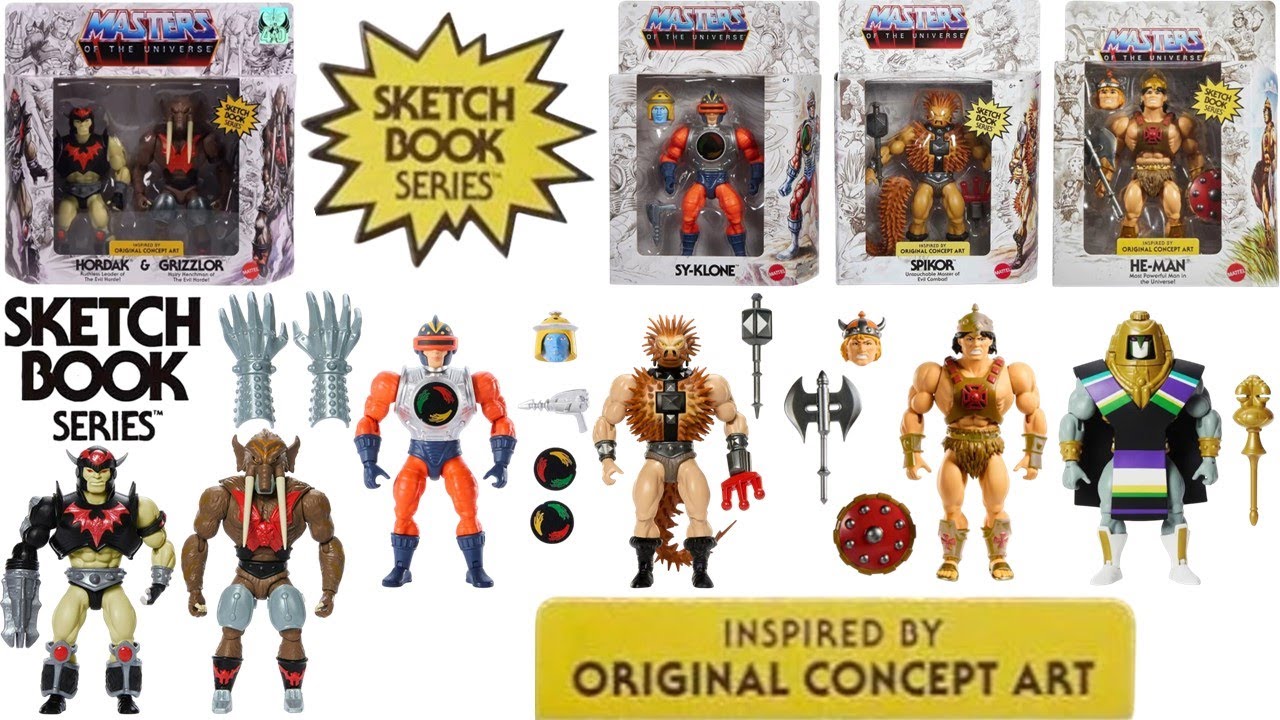 Сравнительный список всех скетчбуков серии Mattel MOTU Origins «Хи-Мен и Властелины Вселенной»