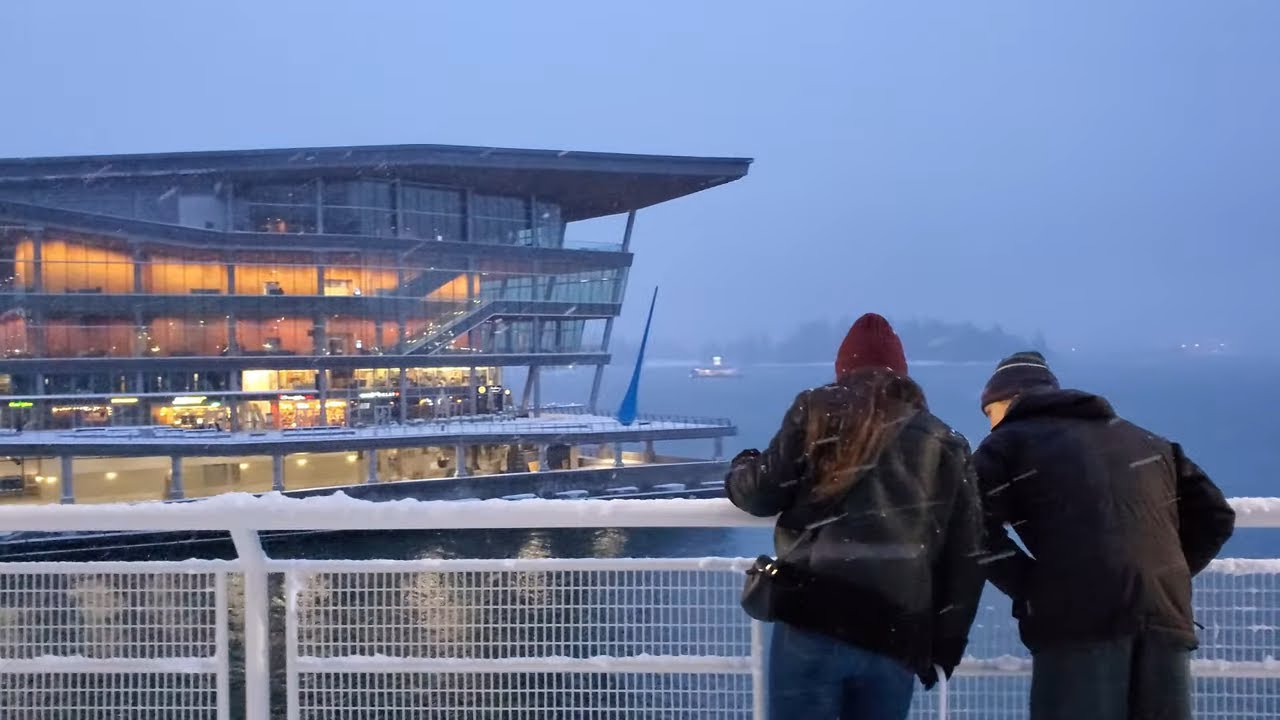 IT'S SNOWING IN VANCOUVER! 2020 Pt. 4 CANADA PLACE WALK to Olympic Cauldron @ Jack Poole Plaza