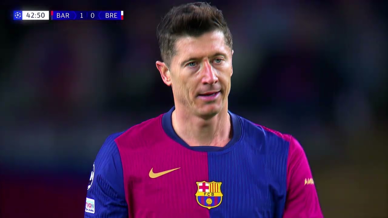 ROBERT LEWANDOWSKI VS BREST 24/25 ● ULTRA HD CLIP ● 4K 60FPS (WITHOUT and WITH CC)