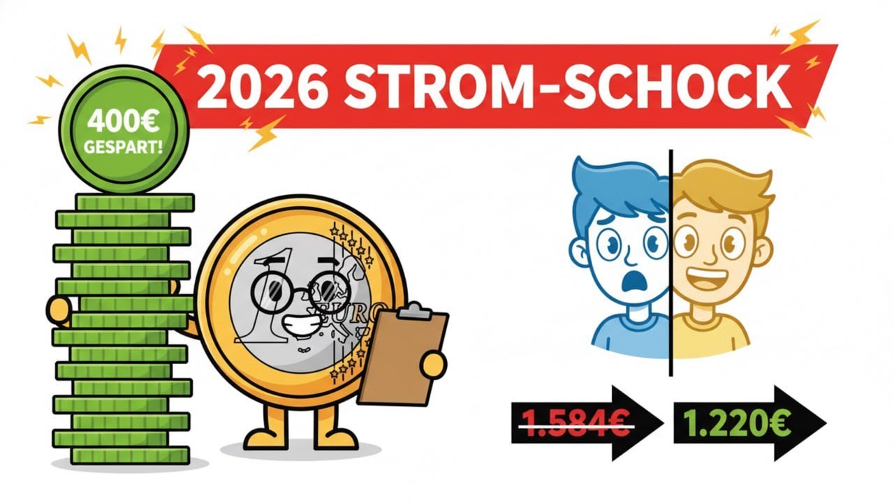 Strompreis-Schock 2026: 400€ im Jahr sparen – So geht's