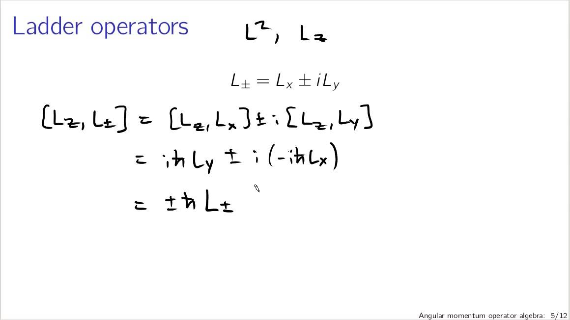 Angular momentum operator algebra