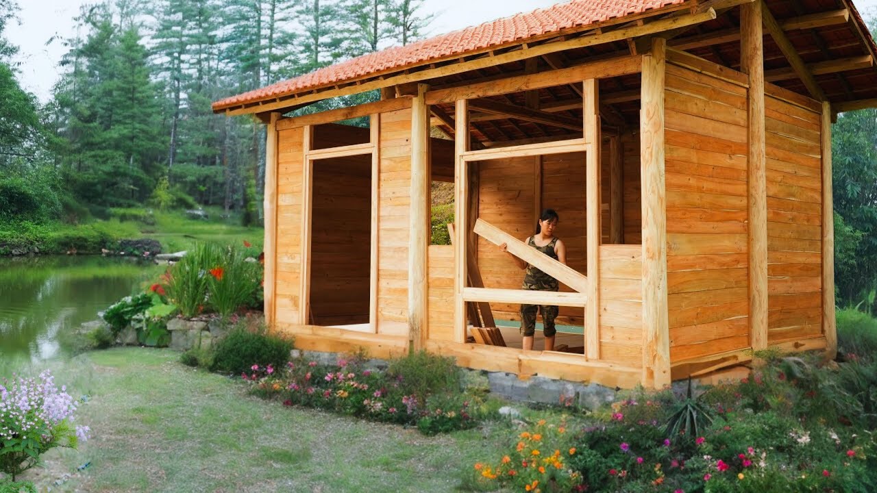 Build a Wooden House in 3 Months - The Absolute Mastery of Women/ - Starts to Finish