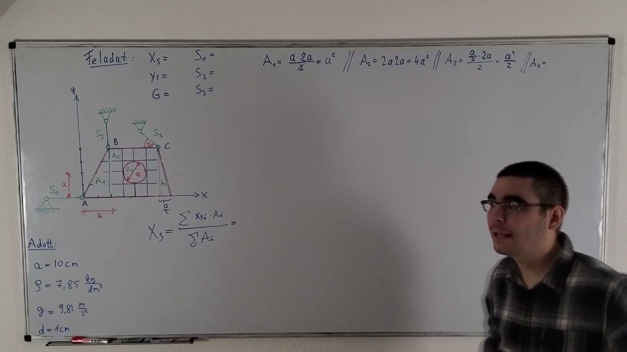 Statika Vizsga Felkészítő | Súlypont Számítás Síkban 4 + Általános Erőrendszer