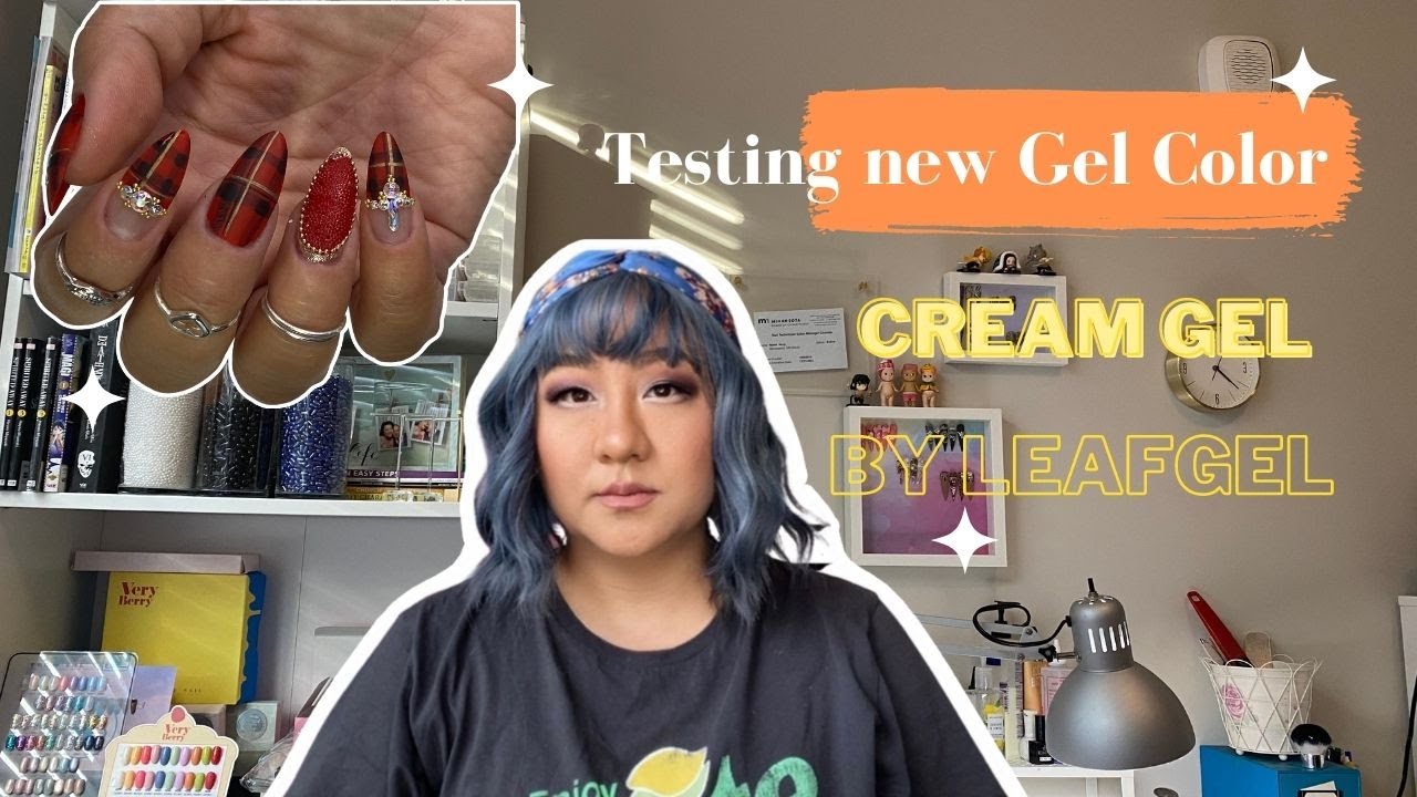 Testing Cream Gel | Leaf Gel | Plaid Nail Design
