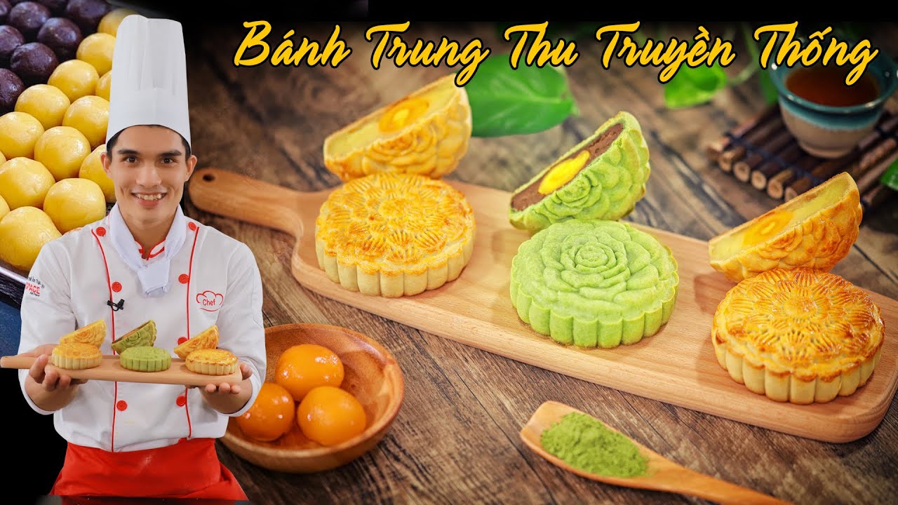 Cách làm Bánh Trung Thu nướng nhân đậu xanh - đậu đỏ ngon chi tiết dễ làm | Kỹ Năng Vào Bếp