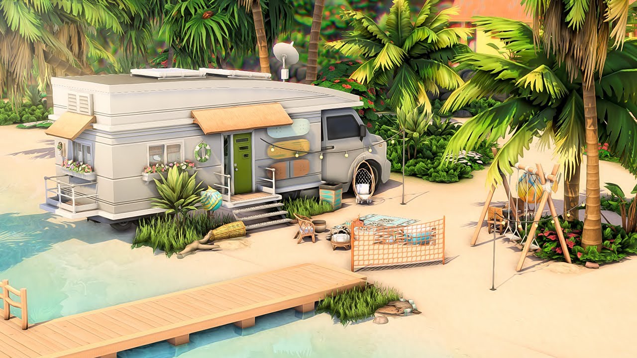 Beach Camper Van in Sulani 🌴 The Sims 4 Speed Build | No CC​