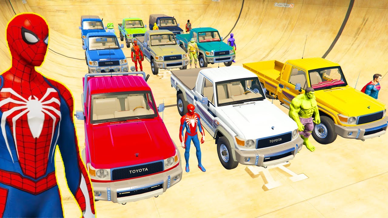 لعبه شاص ملونه في المنحدر off-road cars colorful in the Ramp