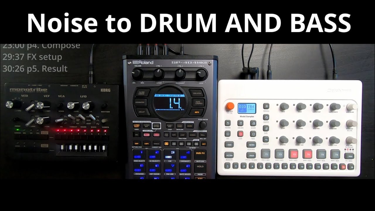 Drum and bass sounds from Monotribe noises