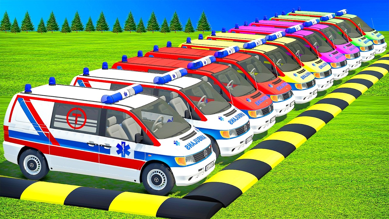 DELIVERING MERCEDES VITO AMBULANCE & AUDI POLICE WITH MACK TRUCKS! Farming Simulator 25