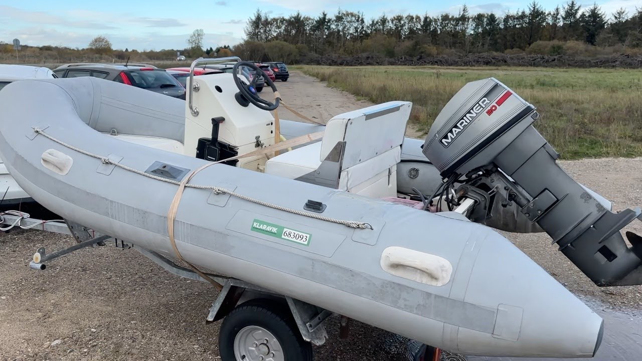 Køb RIB båd Brig 3,40 meter med 20 hk motor og vogn på Klaravik