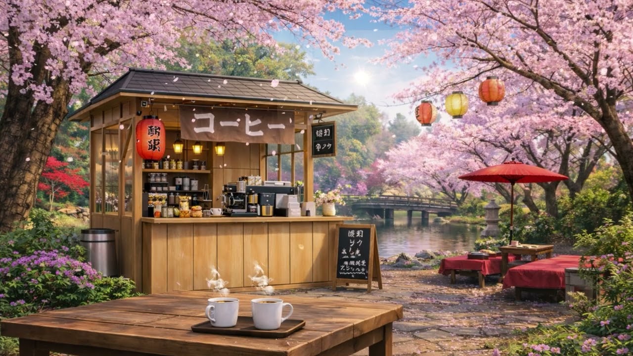 Cherry Blossom Coffee Shop | Peaceful Japanese Lofi