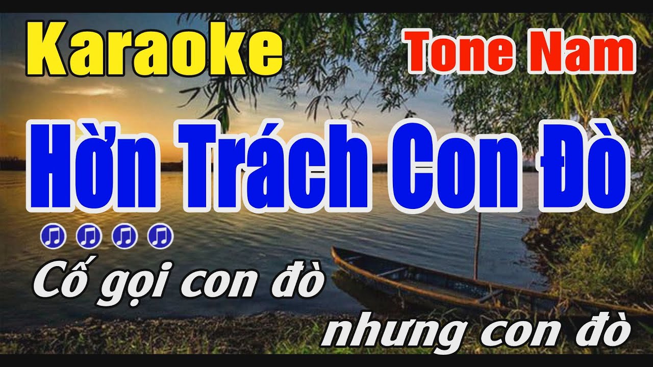 Hờn Trách Con Đò Karaoke Tone Nam ( Gm ) Karaoke Bo Music