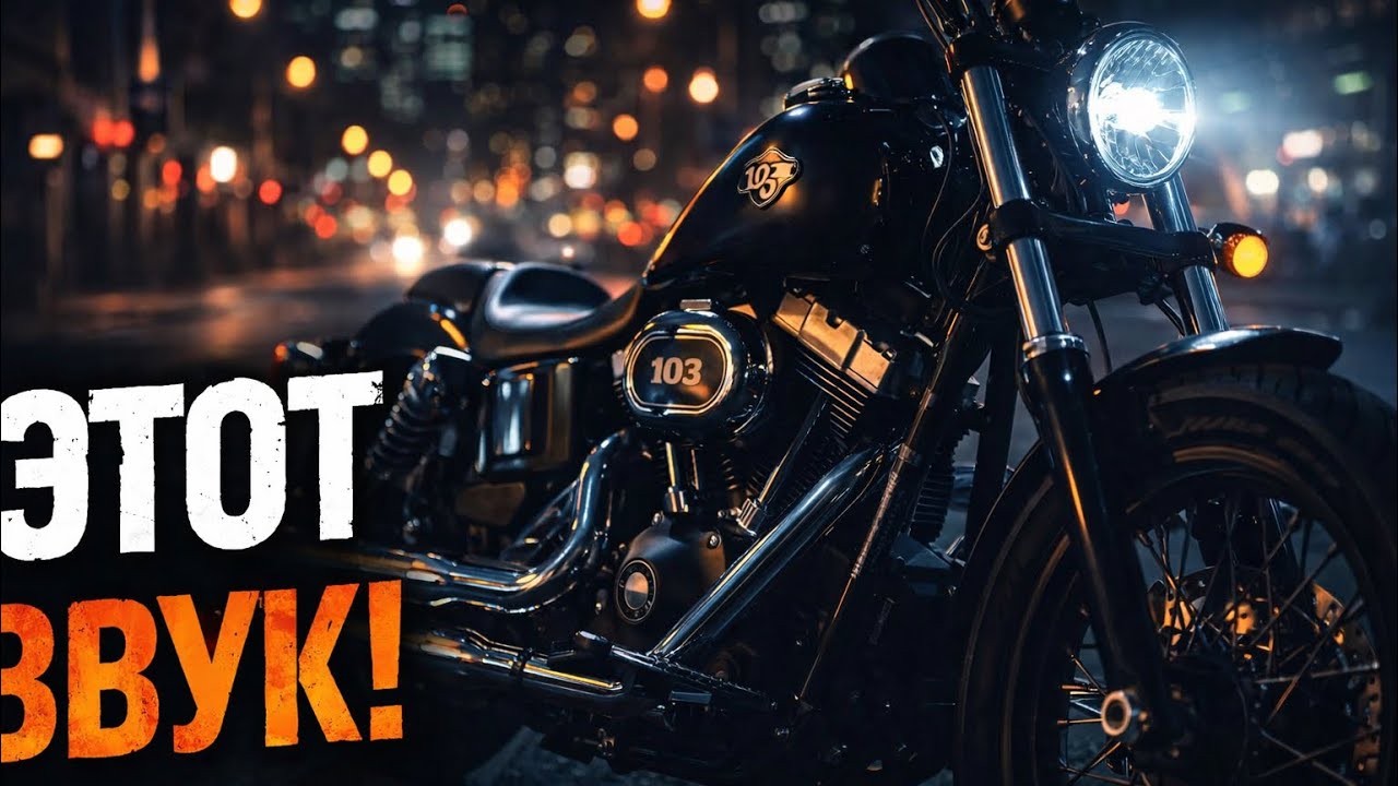 Harley-Davidson Dyna Street Bob 103 — НОЧЬ. РЁВ МОТОРА. БЕЗ МУЗЫКИ