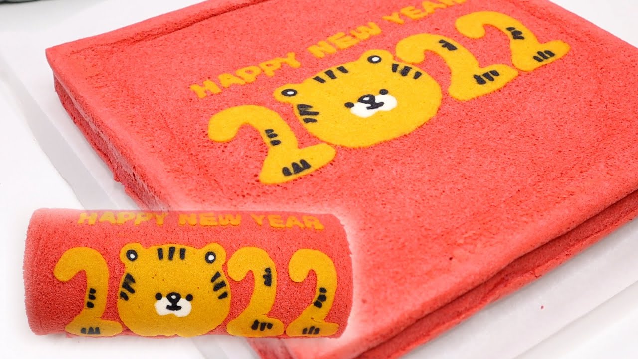 Welcome 2022❗ Art New Year Tiger Deco Roll (Beginner Friendly) 新年手绘虎年蛋糕卷 新年蛋糕 虎年蛋糕 老虎造型蛋糕卷