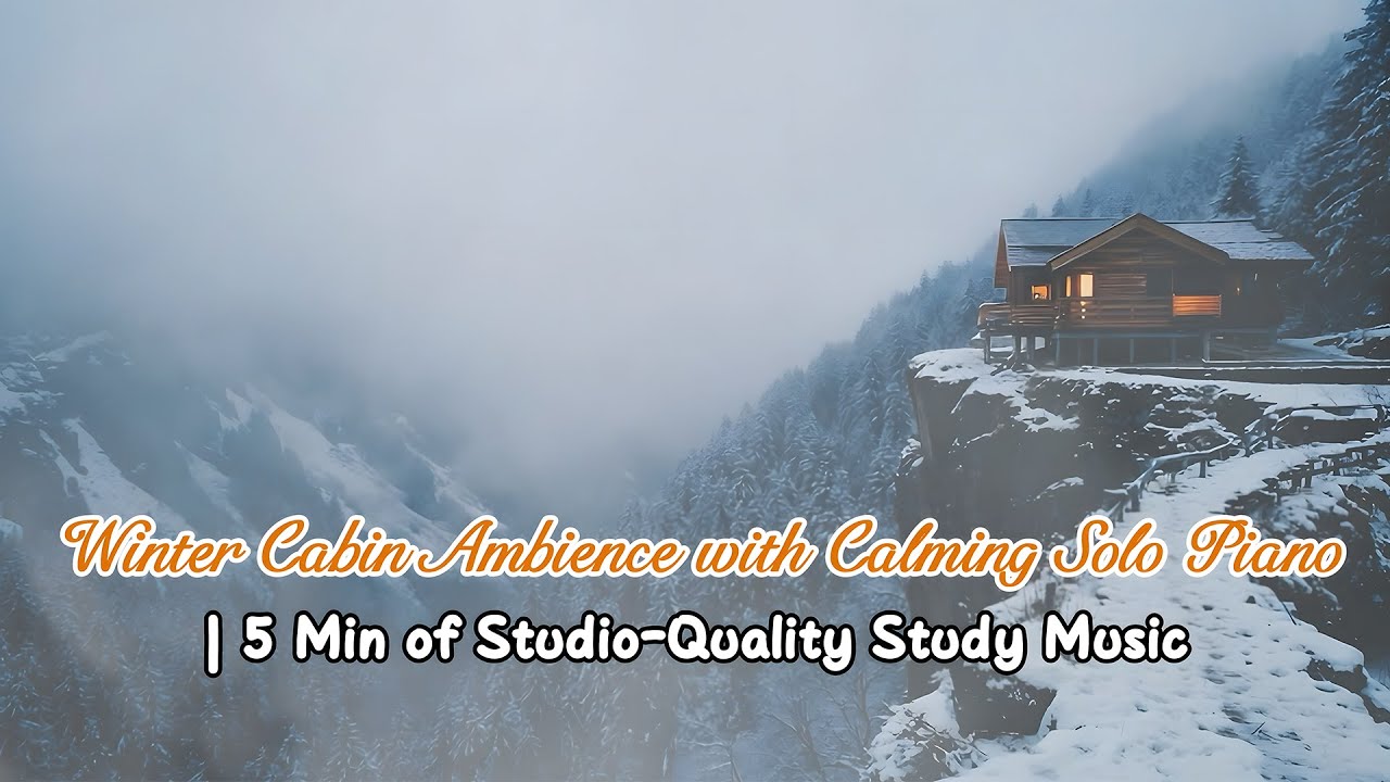 Winter Cabin Ambience with Calming Solo Piano | 5 Min of Studio-Quality Study Music