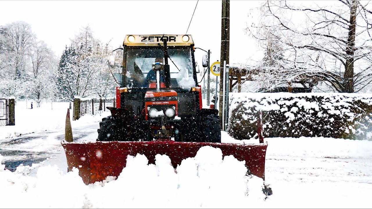 Winterdienst in Sachsen I ZETOR 7745 I Schneechaos 2019