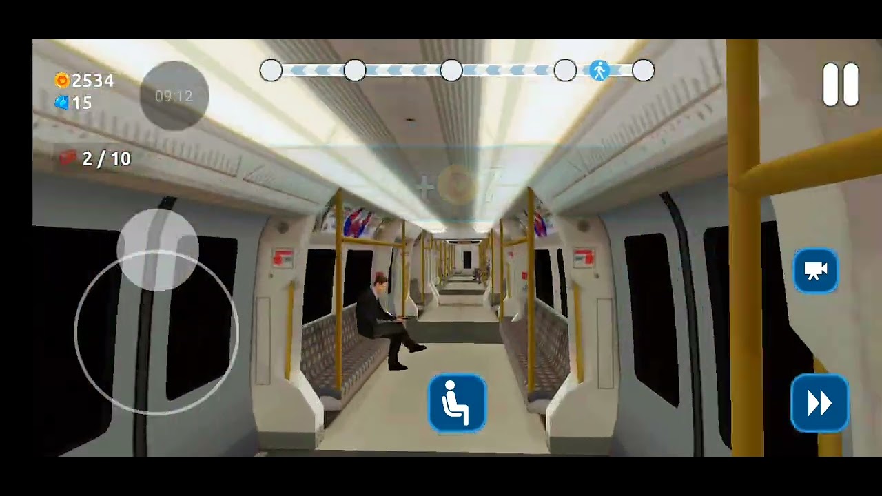 Лондонское метро в игре Subwey Train с переборщённой рекламой. Режим пассажира. 