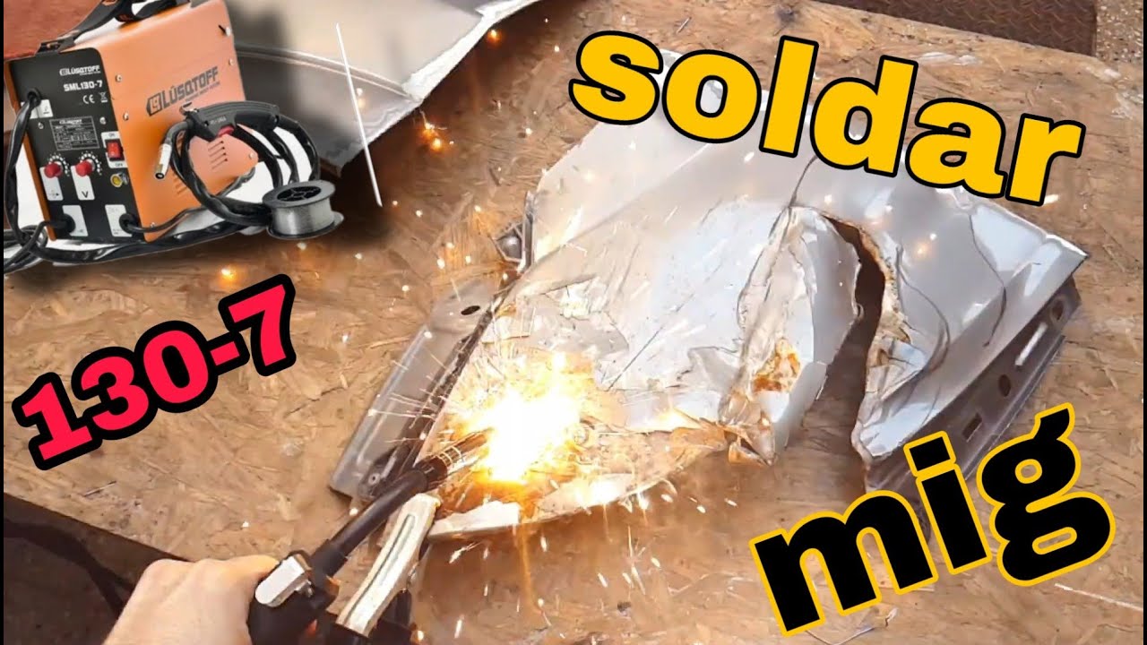 probando y soldando con soldadora mig lusqtoff sml 130-7 flux
