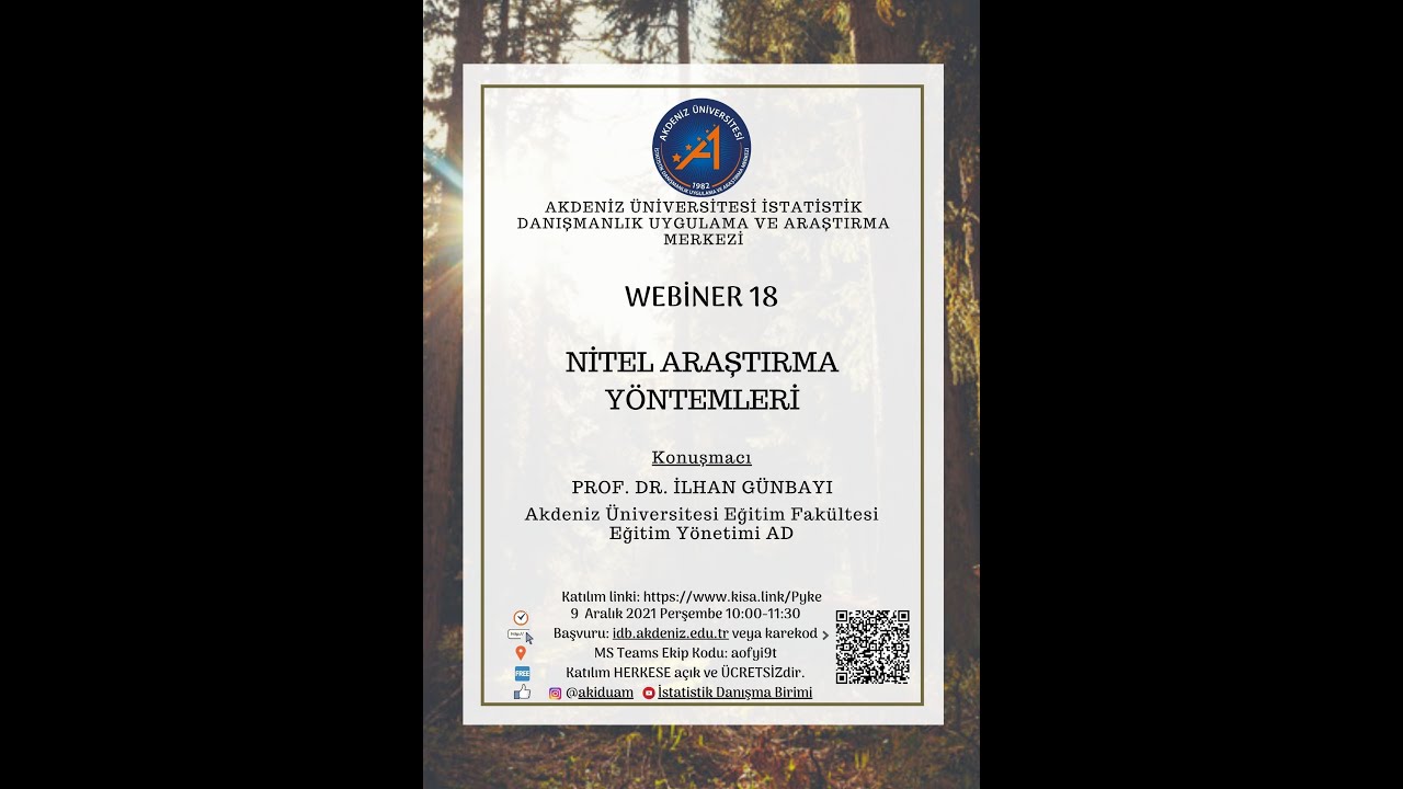 NİTEL ARAŞTIRMA YÖNTEMLERİ | AKİDUAM WEBİNER 18