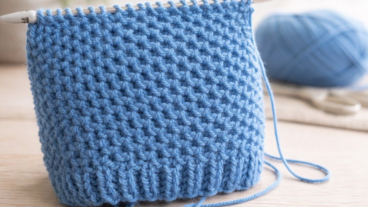 Lekki strukturalny wzór ścieg robiony tylko prawymi oczkami  #crochet  #knitting