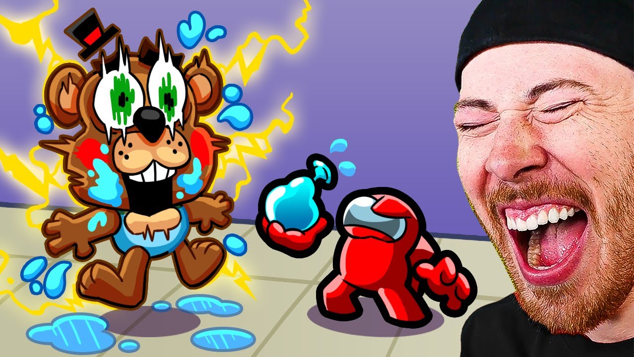FNAF против мини-члена экипажа! Забавные анимации Among Us