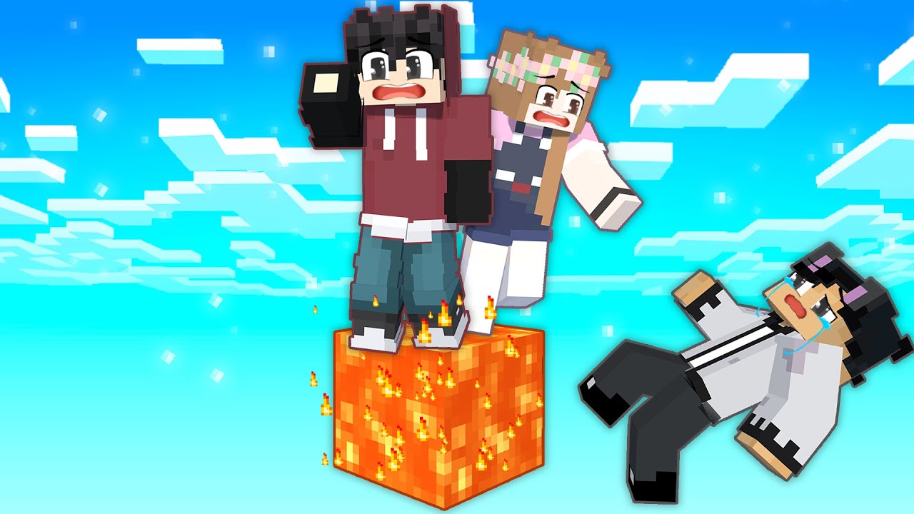 Minecraft But We’re On ONE LAVA BLOCK!