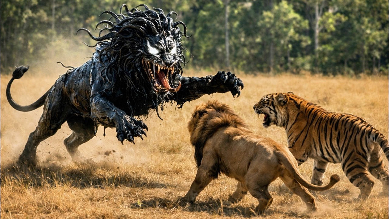 Simba & Shere Khan vs Venom Lion | The Return of Dark Lion - Epic 3D Cinematic Short Film