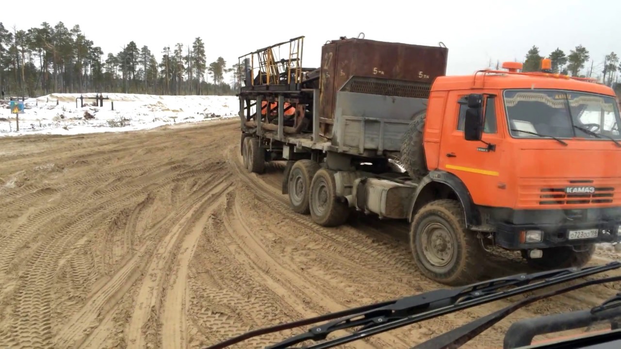 КАМАЗ 65221 ,Приобское м.р. Куст 75 , снова буксуем )