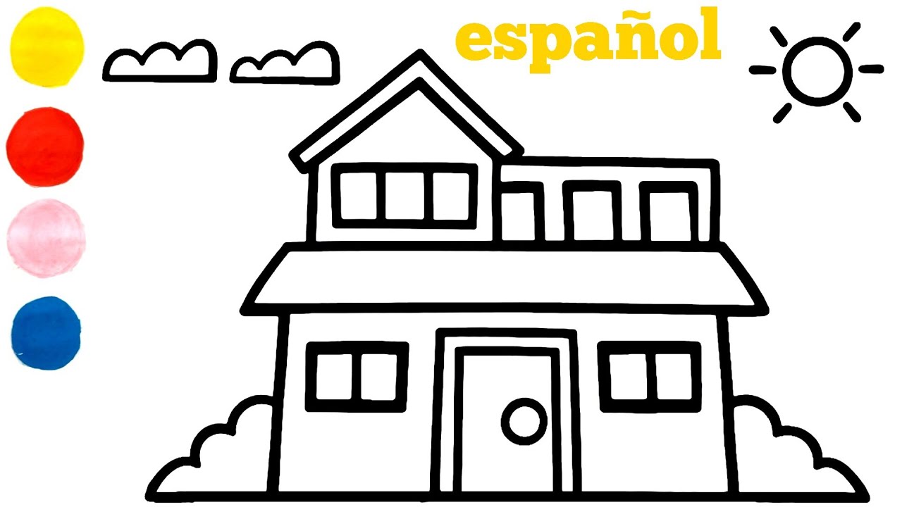 Cómo dibujar y colorear una casa de ladrillo para niños