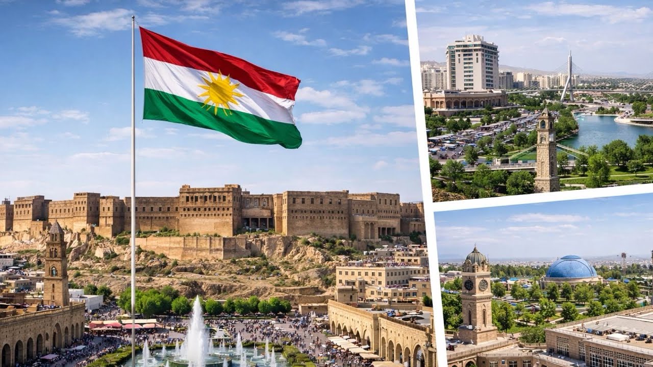 مدينة أربيل عاصمة إقليم كردستان في شمال العراق . منطقة القلعة مركز المدينة
