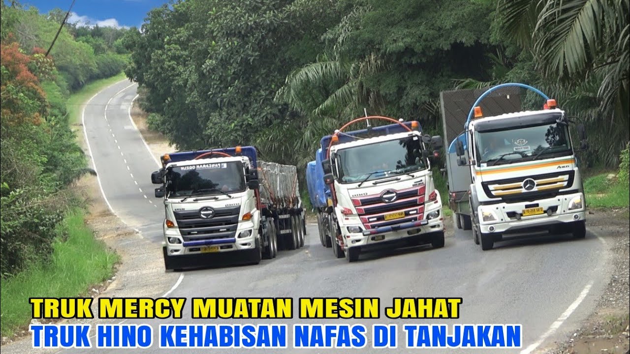 TRUK MERCY AXOR MUATAN MESIN, TRUK HINO KETENGGAK SOPIR GROGI