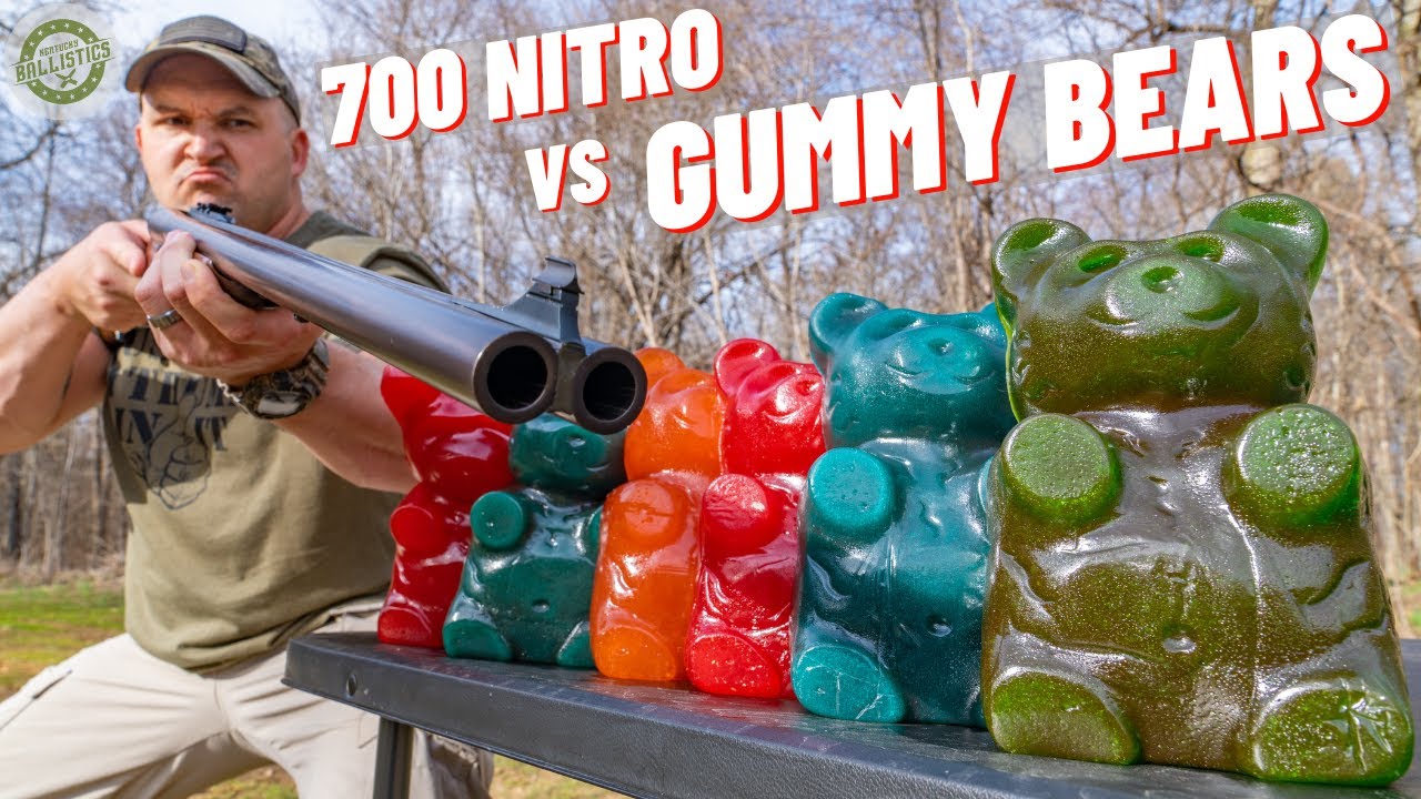 700 Nitro vs Giant Gummy Bears 🐻 (World&rsquo;s Biggest Elephant Gun)