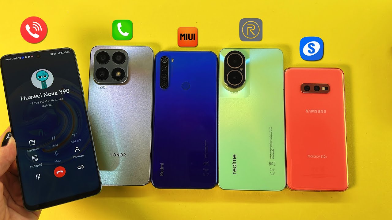 HUAWEI Y90 Calling On Samsung S10e + Realme C67 + XIAOMI 8T + Honor X8