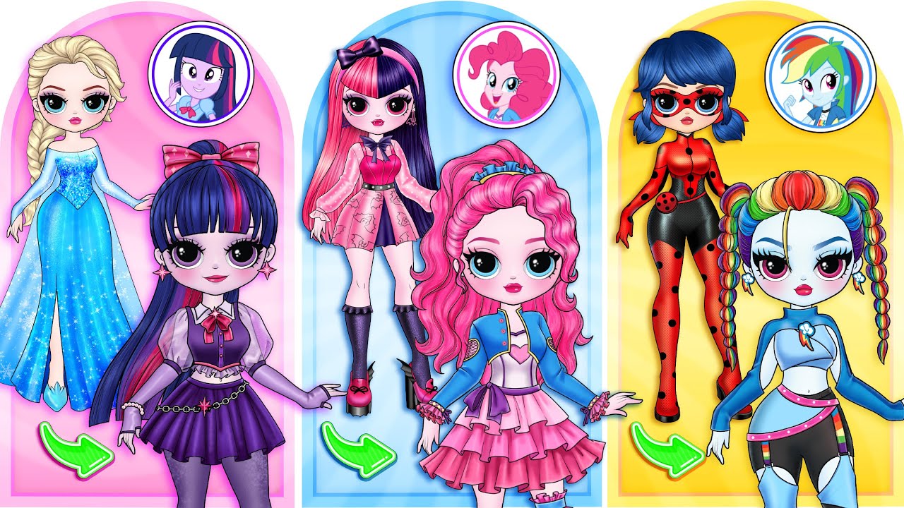 🌈 My Little Pony Girls in Real Life! | Magical Fashion Dress Up | DIY Paper Dolls